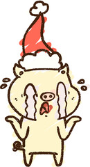 Crying Pig Chalk Drawing