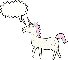 cartoon unicorn with speech bubble