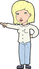 cartoon woman pointing