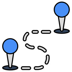 Perfect design icon of route 