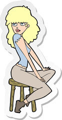 sticker of a cartoon woman striking pose