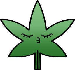 gradient shaded cartoon marijuana leaf