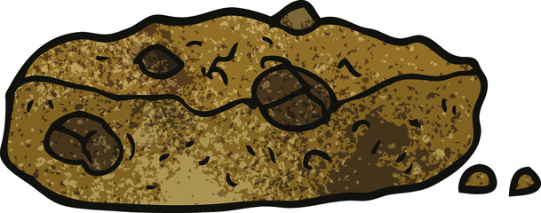 cartoon doodle chocolate chip cookie