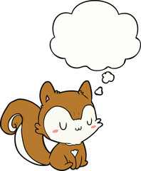 cartoon squirrel and thought bubble