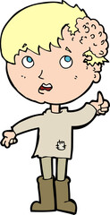 cartoon boy with growth on head