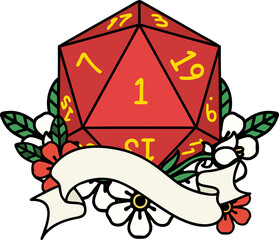 natural one d20 dice roll illustration