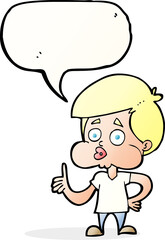 cartoon boy giving thumbs up with speech bubble