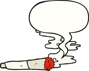 cartoon cigarette and speech bubble