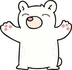 quirky hand drawn cartoon polar bear