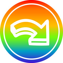 direction arrow circular in rainbow spectrum