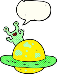 comic book speech bubble cartoon alien planet