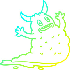 cold gradient line drawing cartoon demon