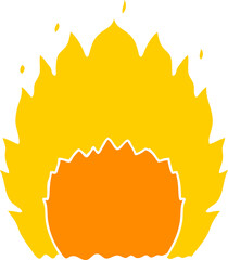 flat color style cartoon fire