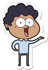 Obraz premium sticker of a excited man cartoon