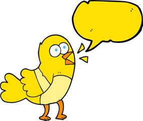 speech bubble cartoon bird