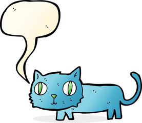 cartoon cat with speech bubble