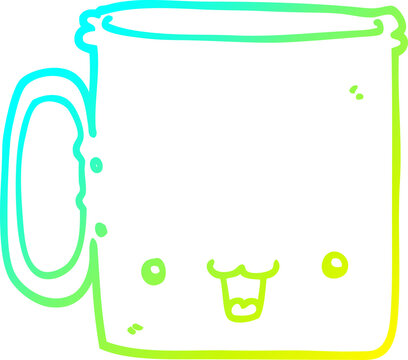 recommend clip art: cold gradient line drawing cartoon cup