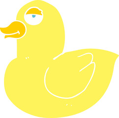 flat color illustration of a cartoon duck
