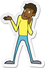 sticker of a cartoon nervous man