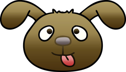 quirky gradient shaded cartoon dog face