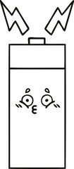 line drawing cartoon battery