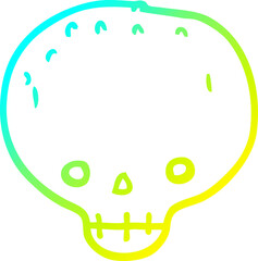 cold gradient line drawing cartoon skull