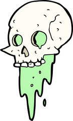 gross halloween skull cartoon
