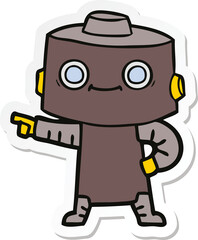 sticker of a cartoon robot