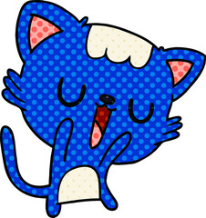 cartoon of cute kawaii cat