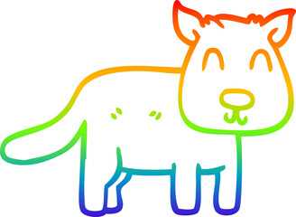 rainbow gradient line drawing cartoon calm dog