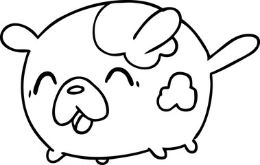 line drawing kawaii cute patch dog