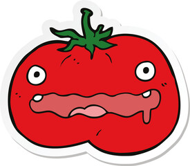 sticker of a cartoon tomato