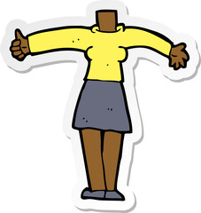 sticker of a cartoon female body