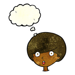 cartoon surprised boy with thought bubble