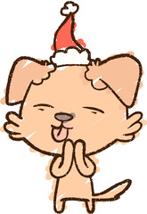 Christmas Dog Chalk Drawing