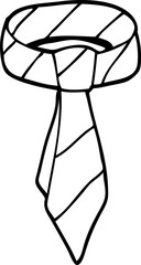 line drawing cartoon tie