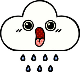 comic book style cartoon rain cloud