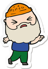 sticker of a cartoon man with beard