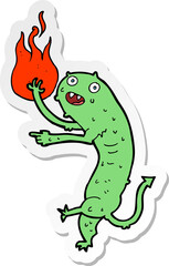 sticker of a cartoon little imp