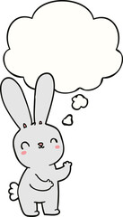 cute cartoon rabbit and thought bubble