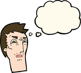 cartoon angry face with thought bubble