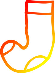 warm gradient line drawing cartoon old sock