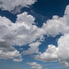 beautiful blue sky with white clouds as natural background - 593714592