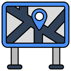 Editable design icon of location board