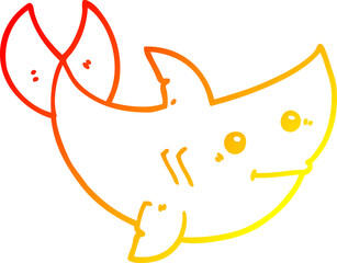 Obraz premium warm gradient line drawing cartoon shark