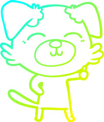 cold gradient line drawing cartoon dog