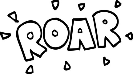 line drawing cartoon roar sign