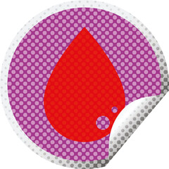 blood drop circular peeling sticker