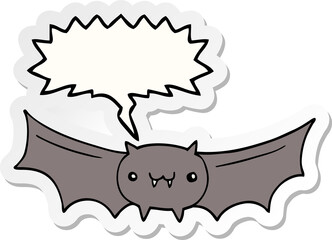 cartoon vampire bat and speech bubble sticker