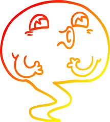 warm gradient line drawing spooky cartoon ghost